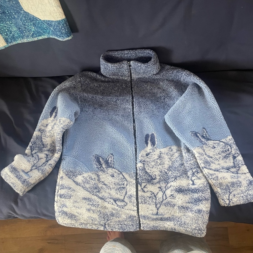 Fuzzy bunny zip up